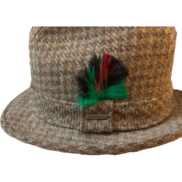 Stetson Other - Vintage Stetson Tweed Fedora 100% WoolHat Fitted Size 6 7/8 Excellent condition